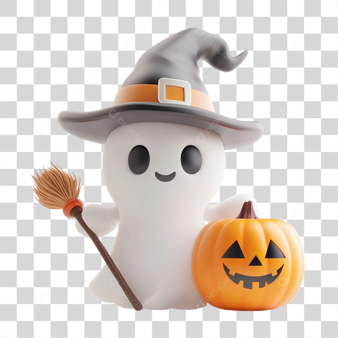 Elemento 3D Boneco do Halloween PNG Transparente