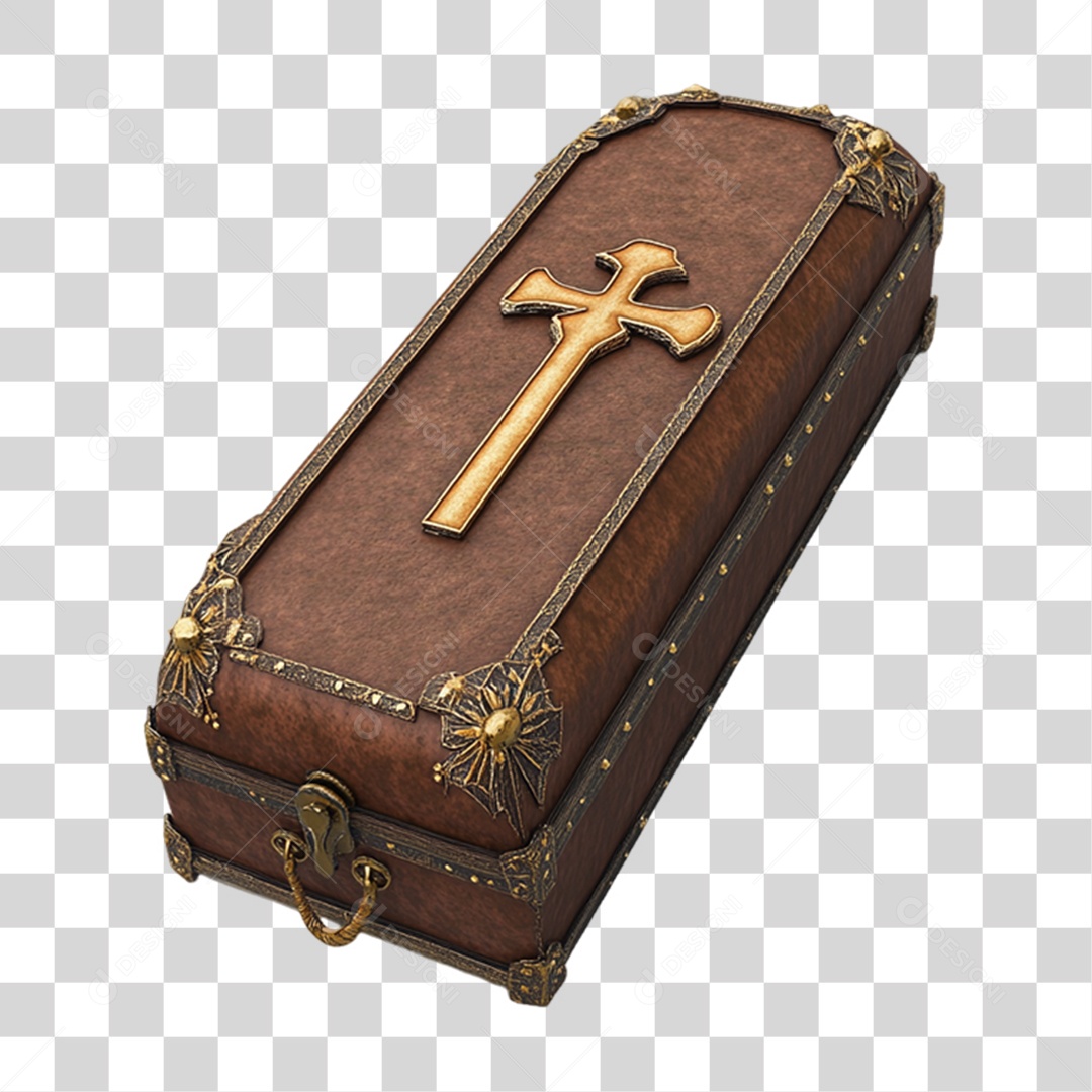 Elemento 3D Caixão do Halloween PNG Transparente