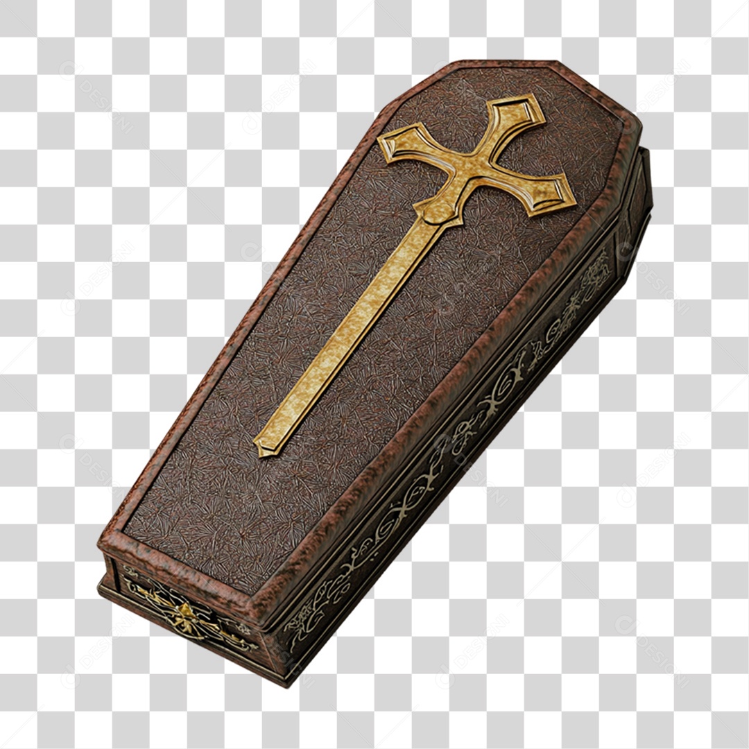 Elemento 3D Caixão do Halloween PNG Transparente