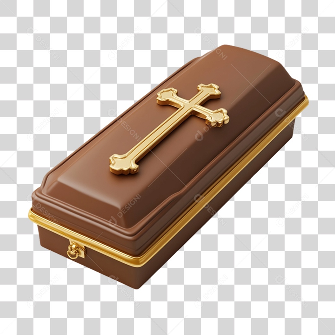 Elemento 3D Caixão do Halloween PNG Transparente