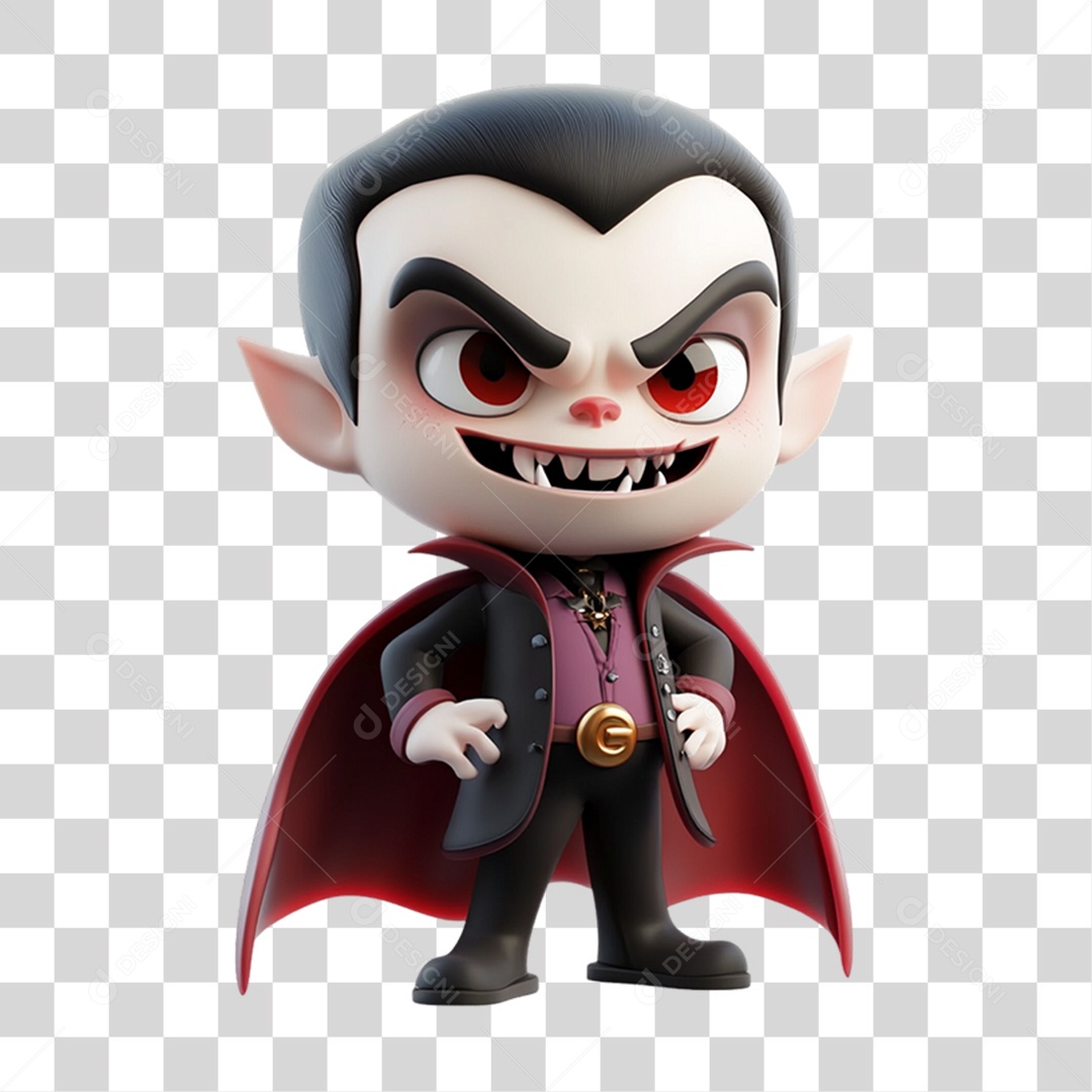 Elemento 3D Vampiro Halloween PNG Transparente