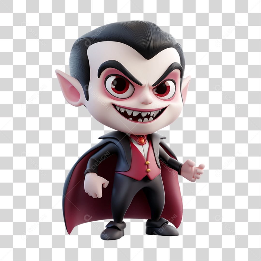 Elemento 3D Vampiro Halloween PNG Transparente