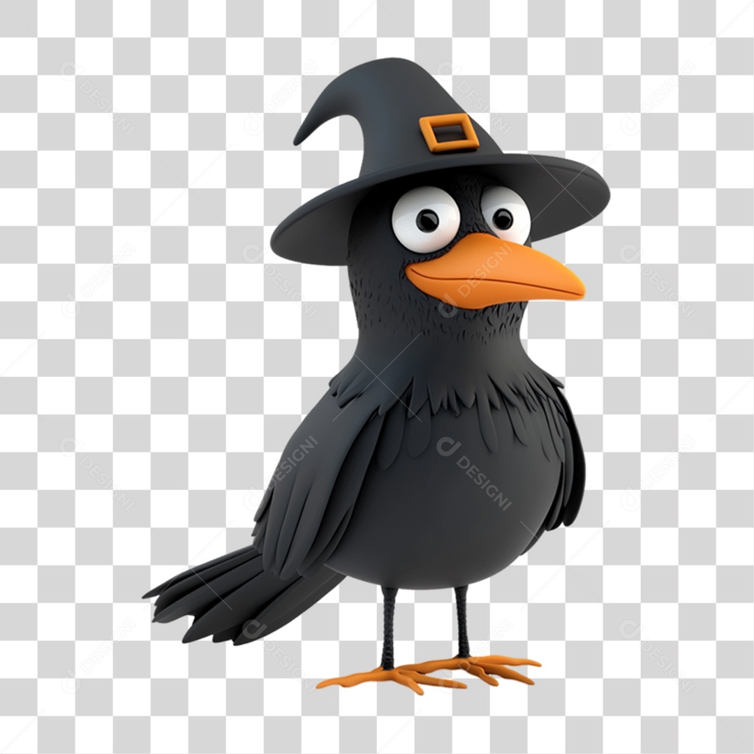 Elemento 3D Pássaro do Halloween PNG Transparente