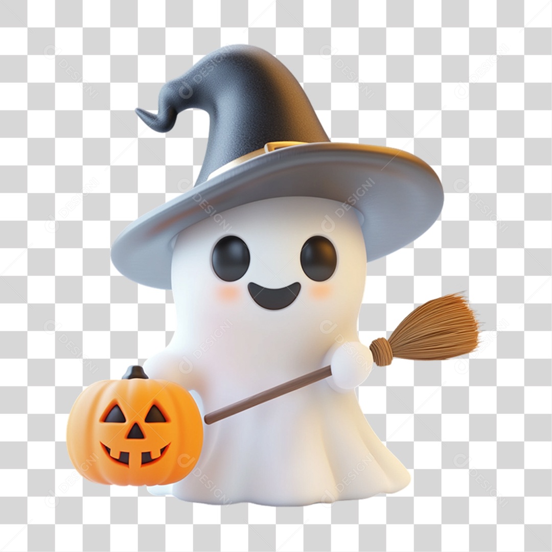 Elemento 3D Boneco do Halloween PNG Transparente