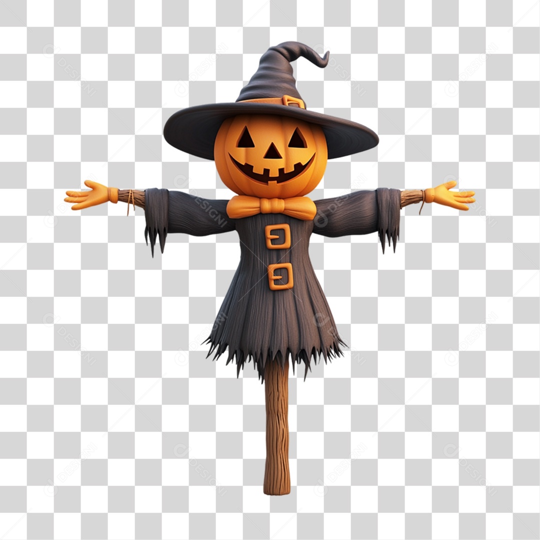 Elemento 3D Boneco do Halloween PNG Transparente