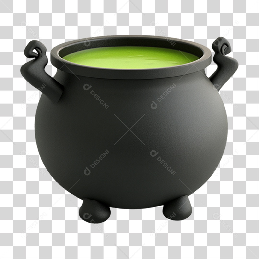 Elemento 3D Caldeirão do Halloween PNG Transparente