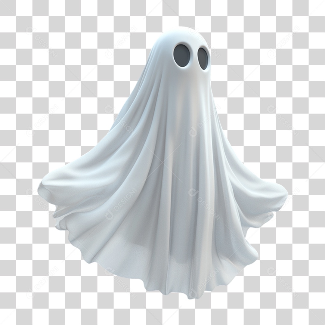 Elemento 3D Fantasma do Halloween PNG Transparente