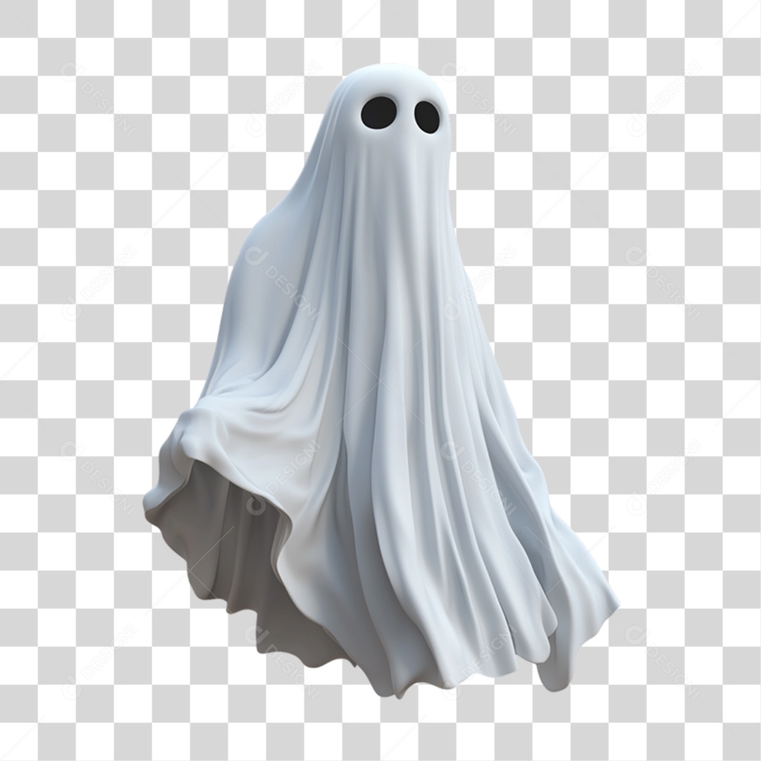 Elemento 3D Fantasma do Halloween PNG Transparente