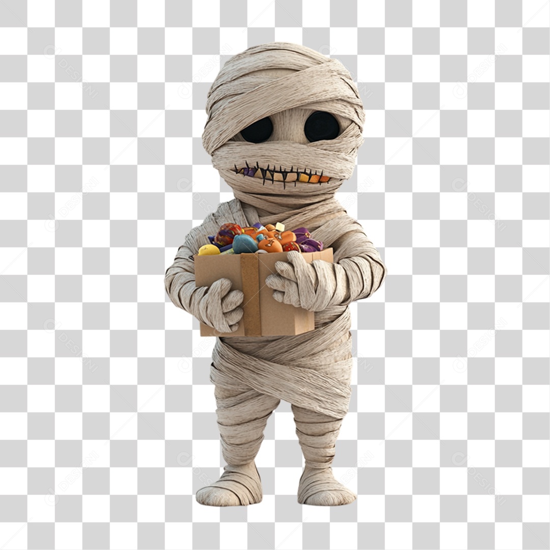 Elemento 3D Mumia do Halloween PNG Transparente
