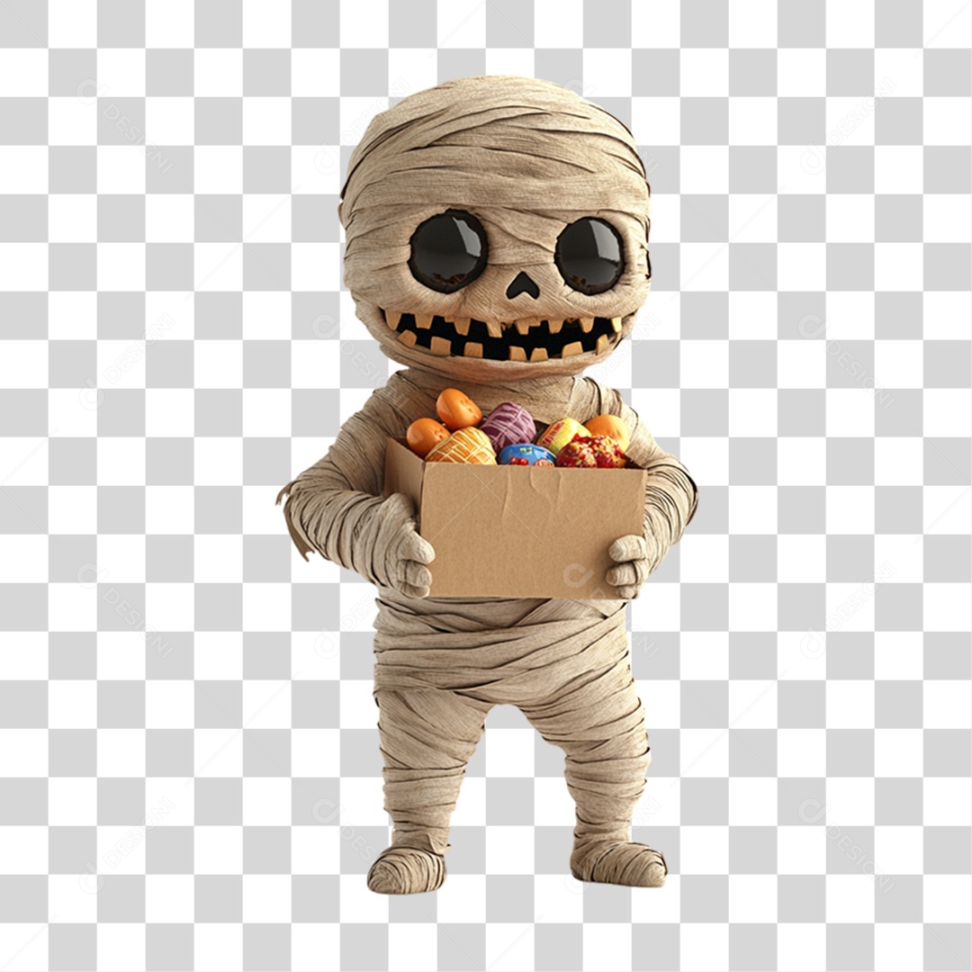 3D Element Halloween PNG Mummy Transparent