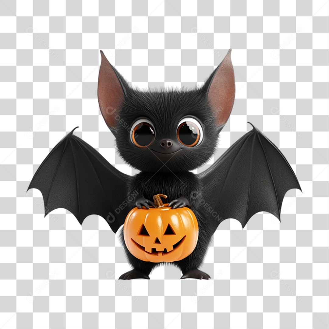 Elemento 3D Morcego Halloween PNG Transparente