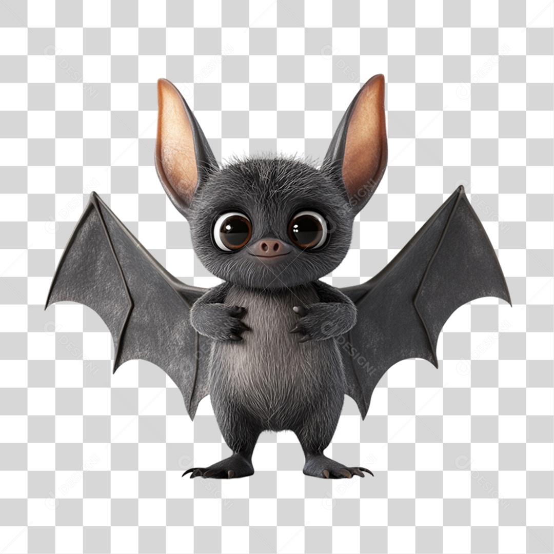 Elemento 3D Morcego Halloween PNG Transparente