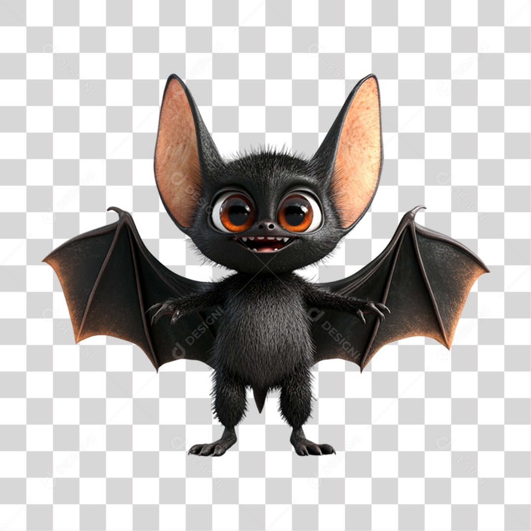 Elemento 3D Morcego Halloween PNG Transparente