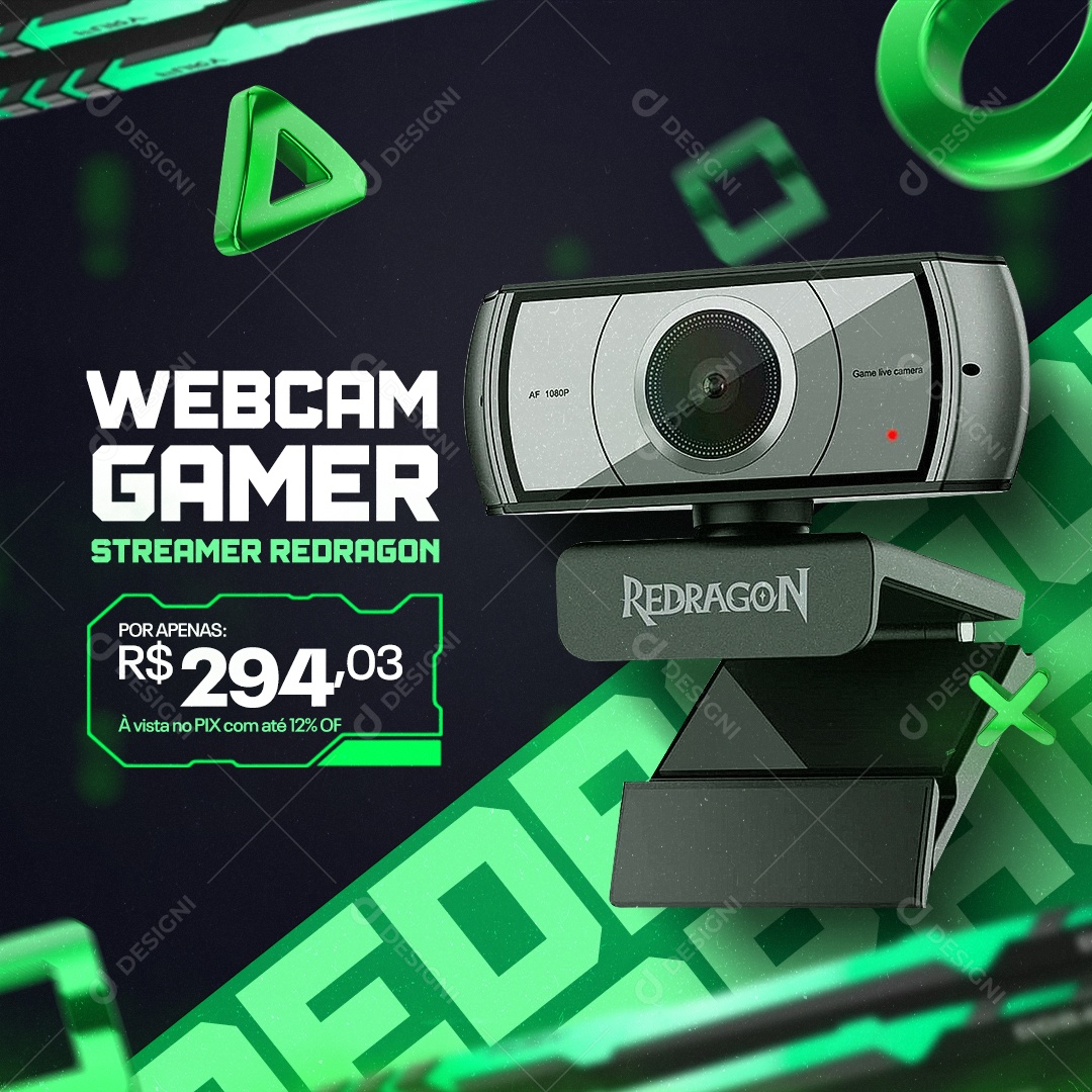 Loja de Eletrônicos Webcam Gamer Social Media PSD Editável