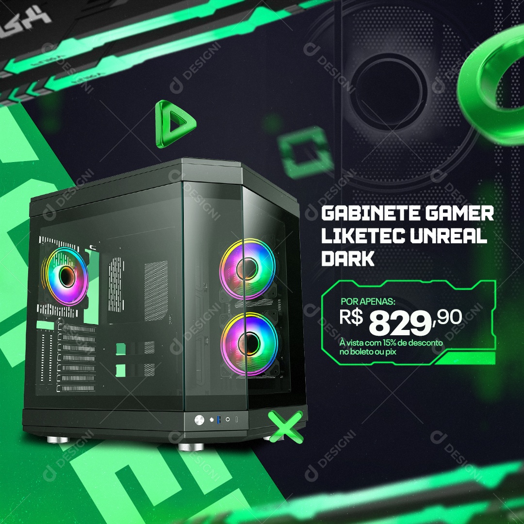 Loja de Eletrônicos Gabinete Gamer Social Media PSD Editável