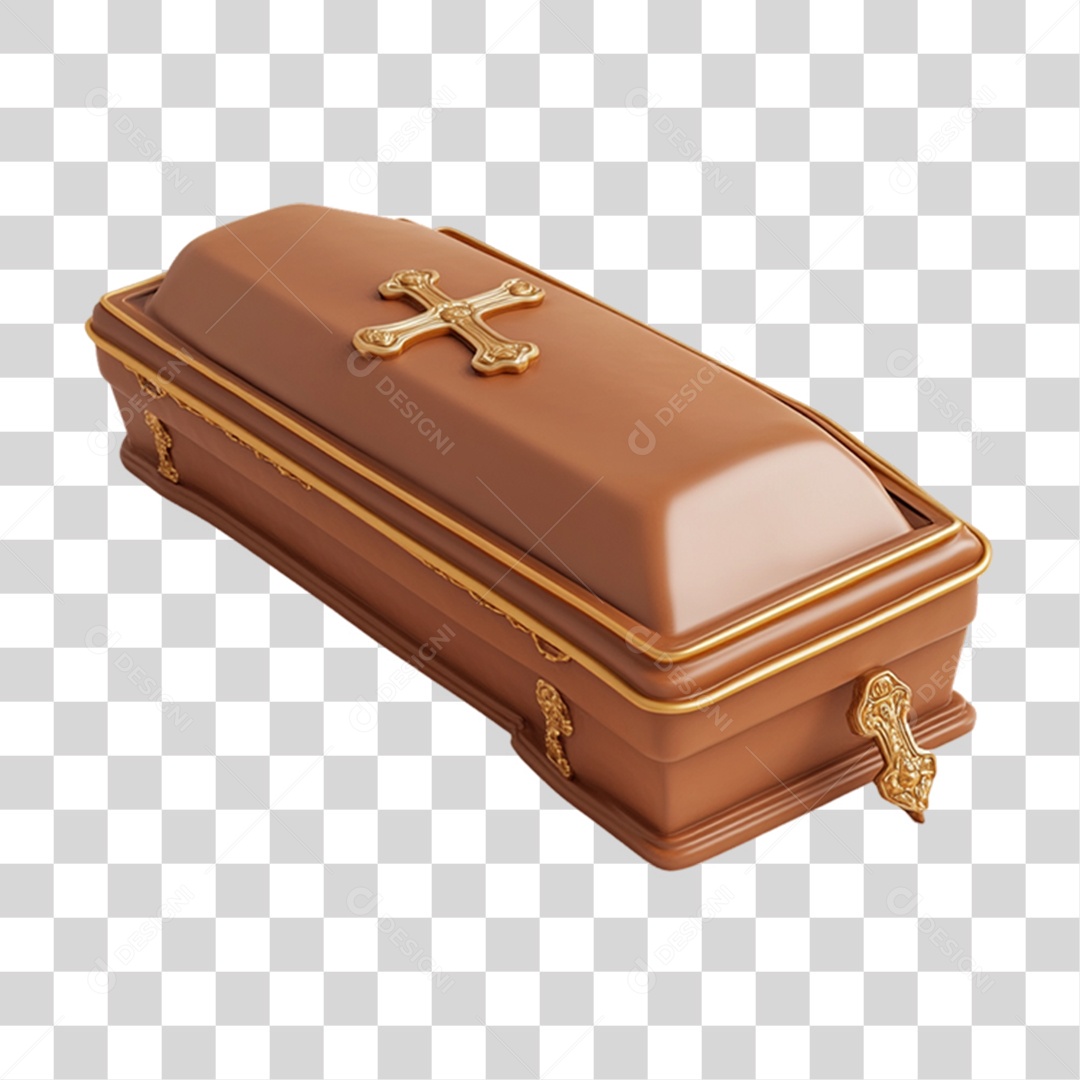Elemento 3D Caixão do Halloween PNG Transparente