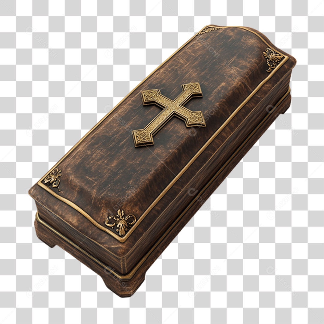 Elemento 3D Caixão do Halloween PNG Transparente
