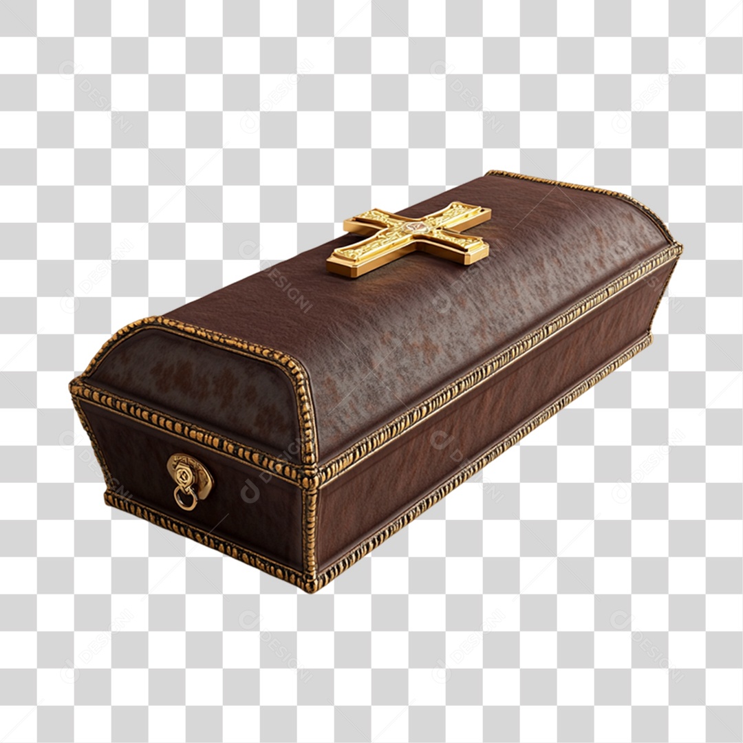 Elemento 3D Caixão do Halloween PNG Transparente