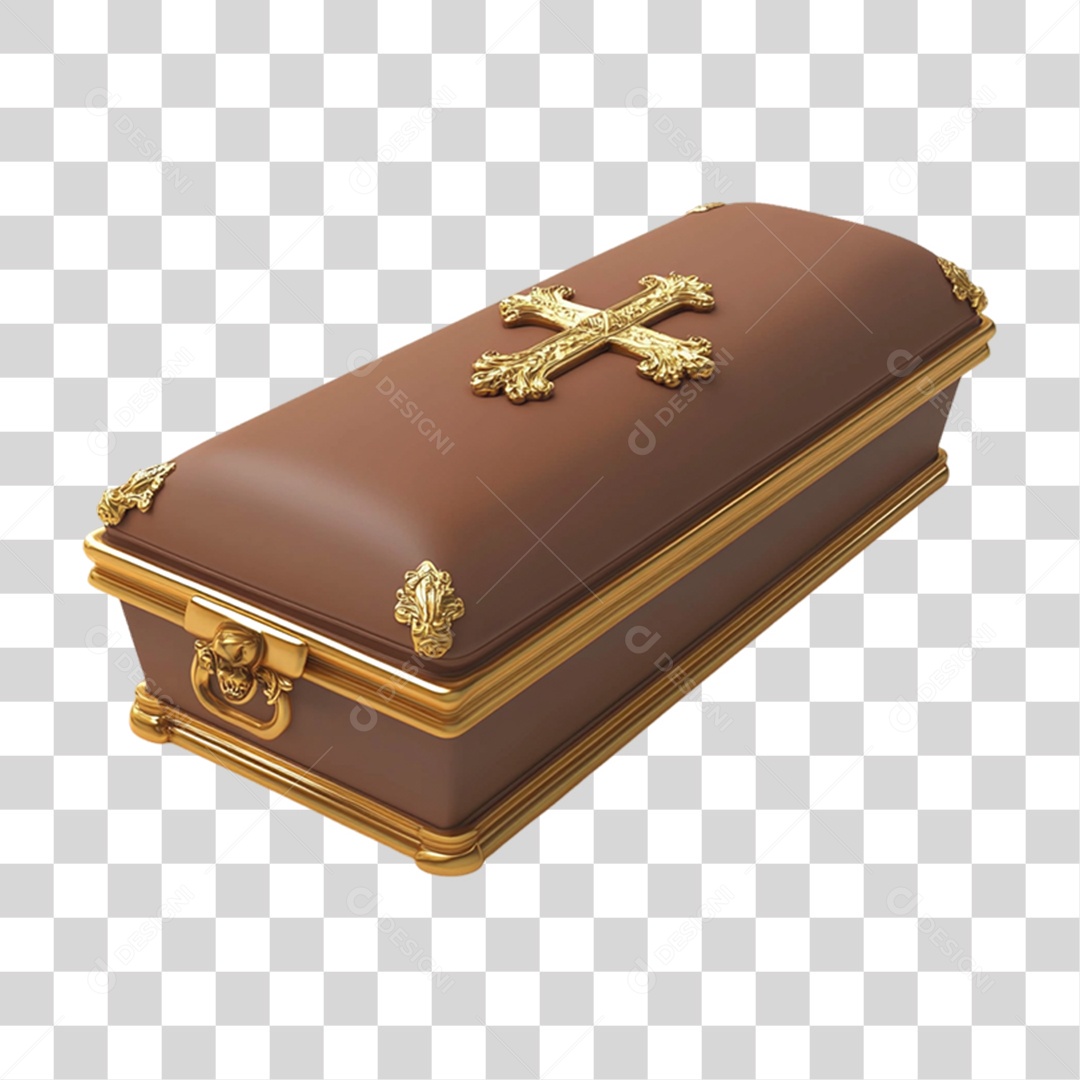 Elemento 3D Caixão do Halloween PNG Transparente