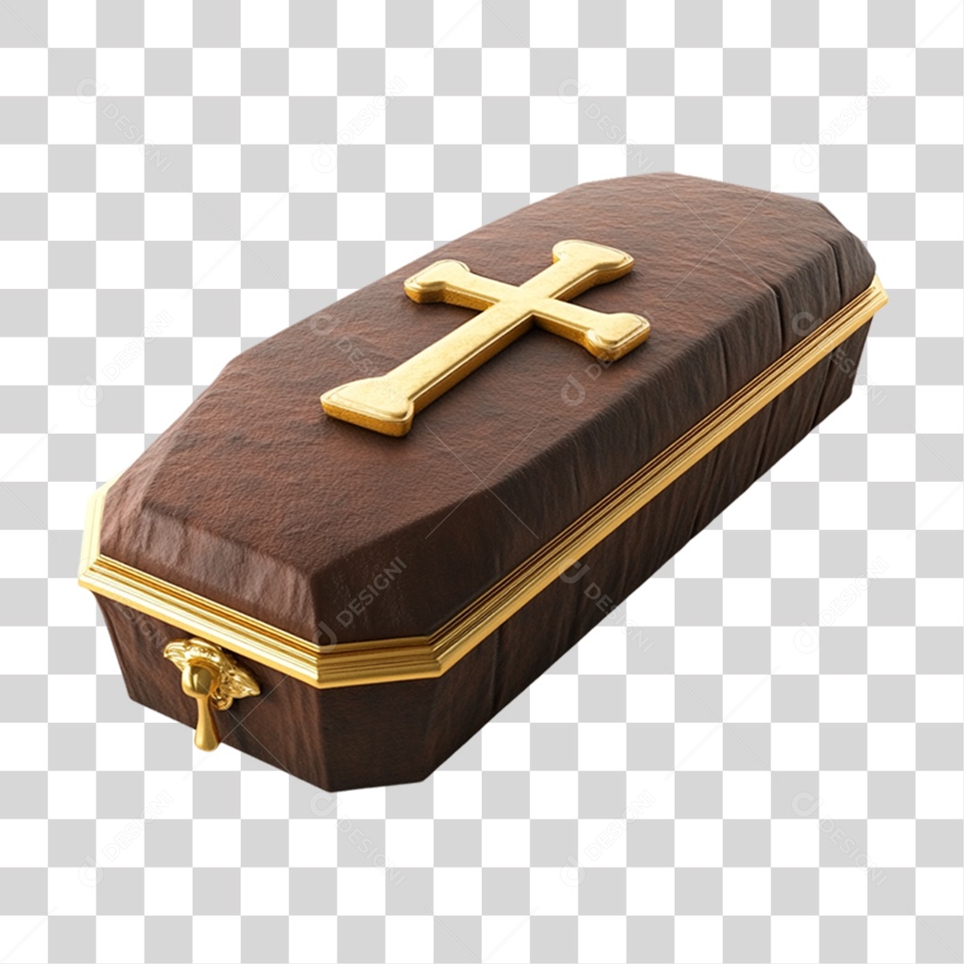 Elemento 3D Caixão do Halloween PNG Transparente