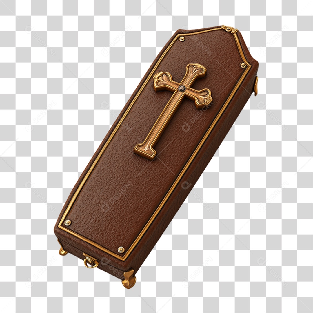 Elemento 3D Caixão do Halloween PNG Transparente