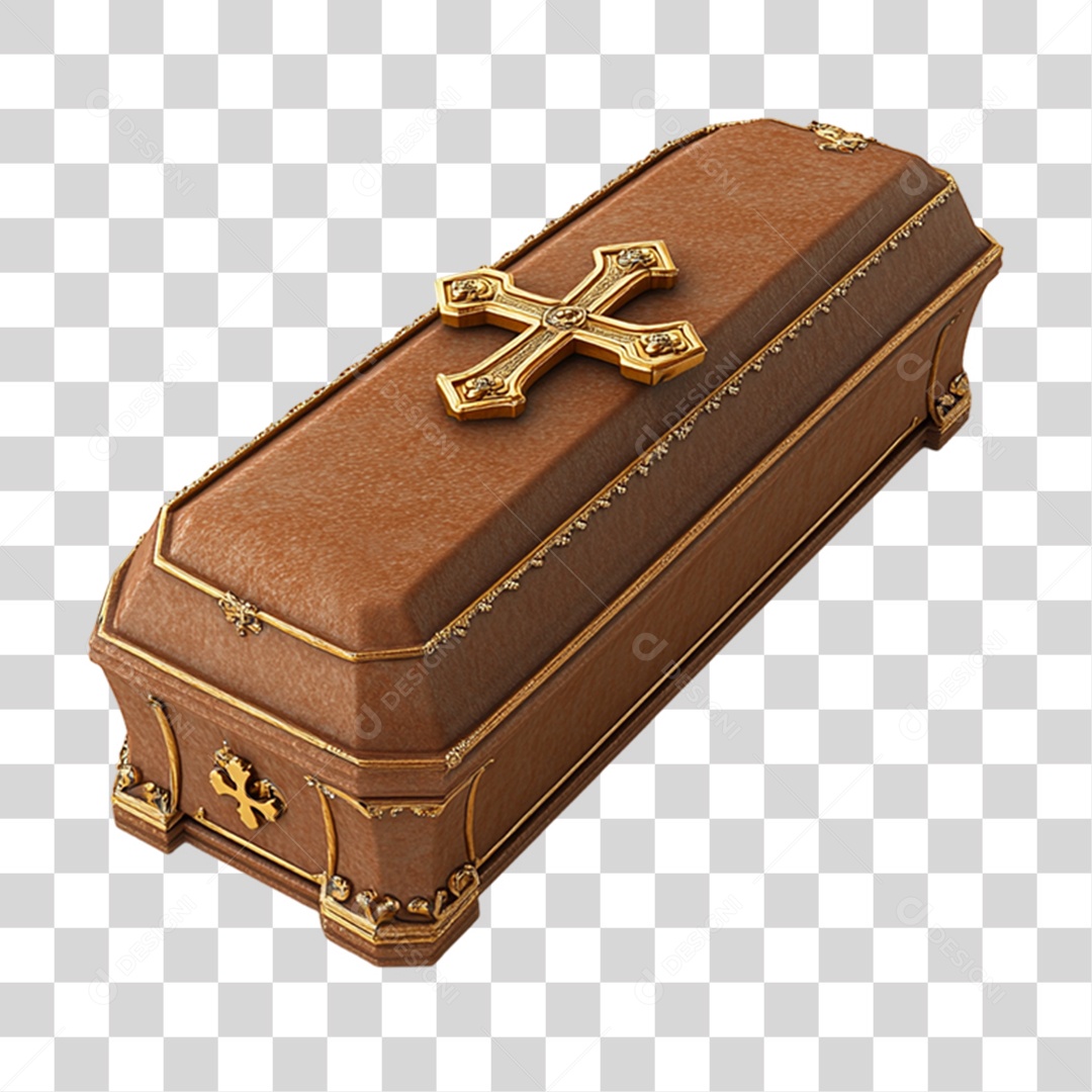 Elemento 3D Caixão do Halloween PNG Transparente