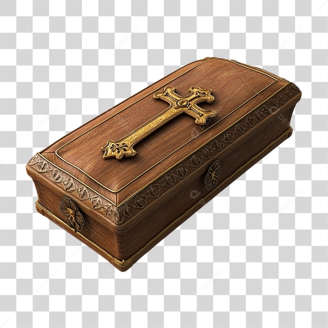 Elemento 3D Caixão do Halloween PNG Transparente