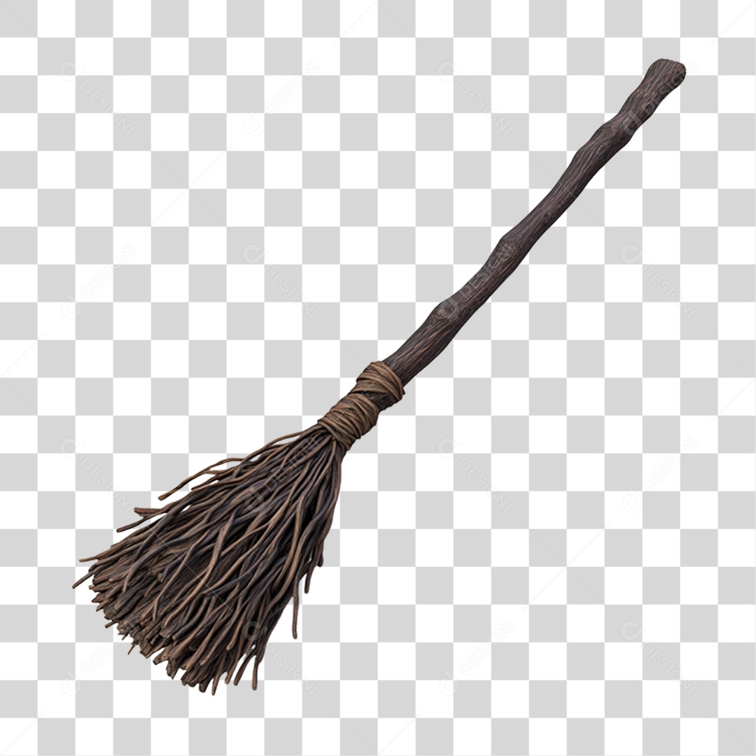 Elemento 3D Vassoura do Halloween PNG Transparente