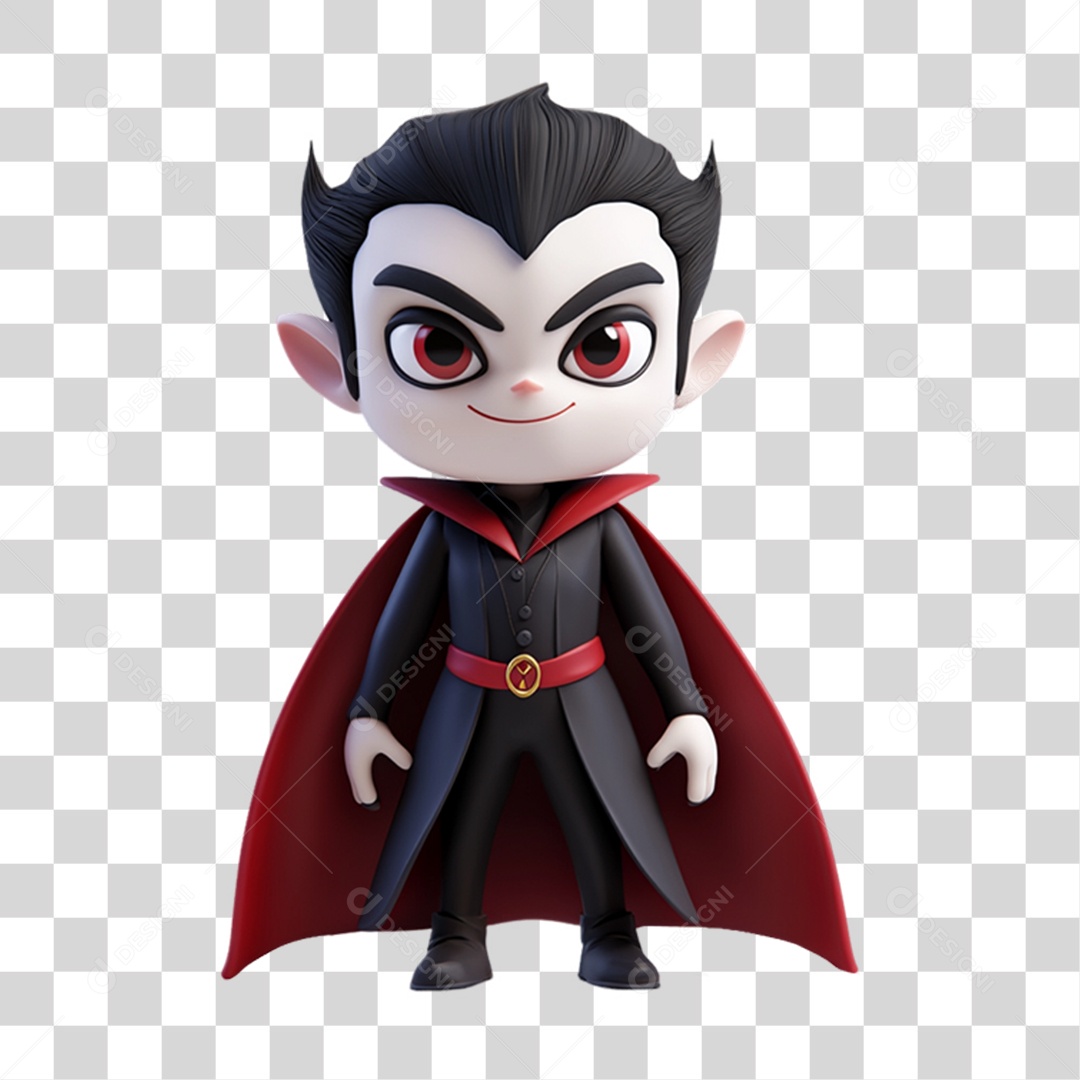 Elemento 3D Vampiro Halloween PNG Transparente