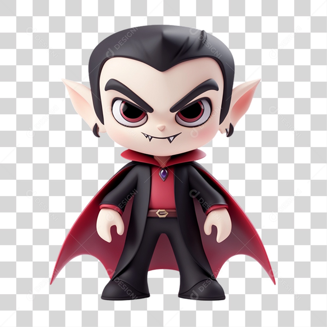 Elemento 3D Vampiro Halloween PNG Transparente