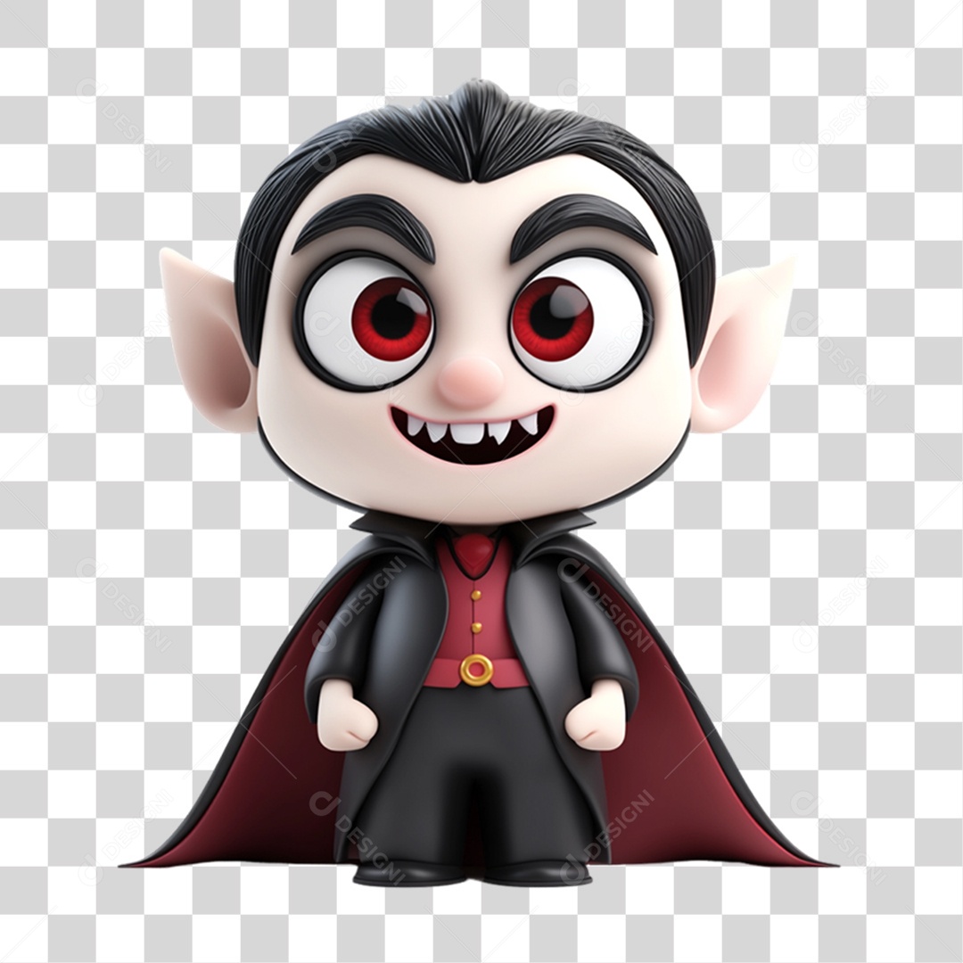 Elemento 3D Vampiro Halloween PNG Transparente