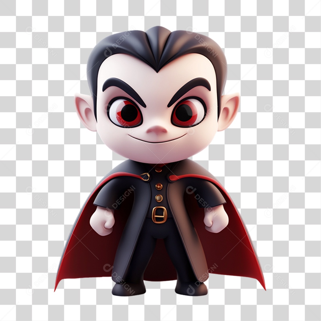 Elemento 3D Vampiro Halloween PNG Transparente