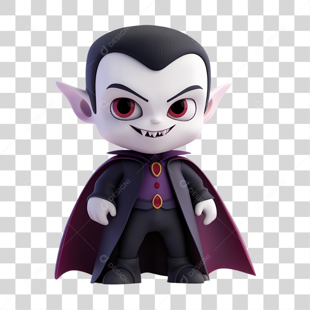 Elemento 3D Vampiro Halloween PNG Transparente