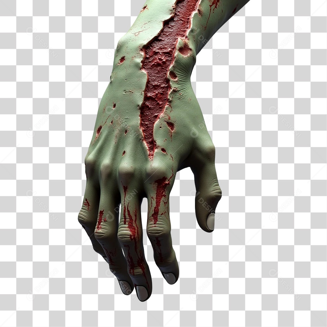 Elemento 3D Mão Halloween PNG Transparente