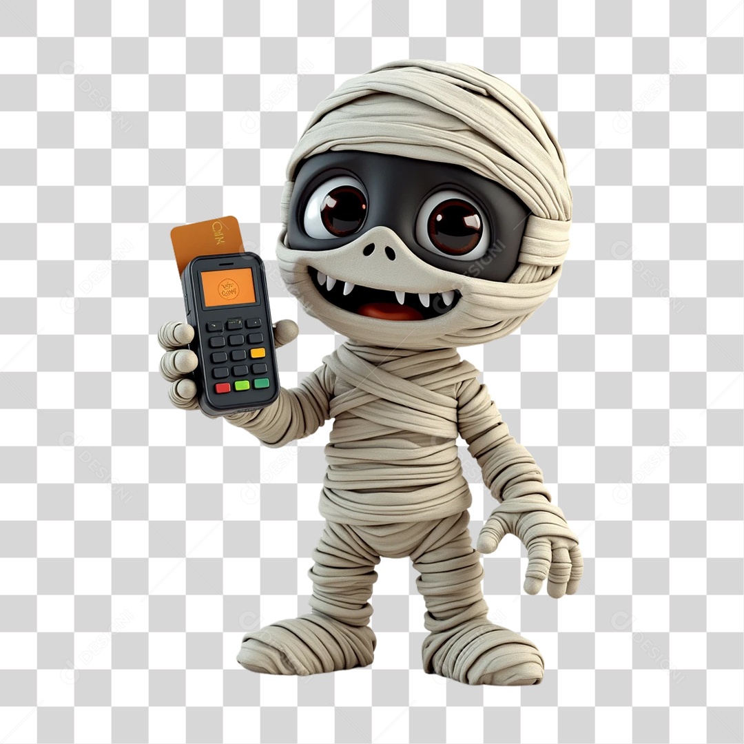 3D Element Halloween PNG Mummy Transparent
