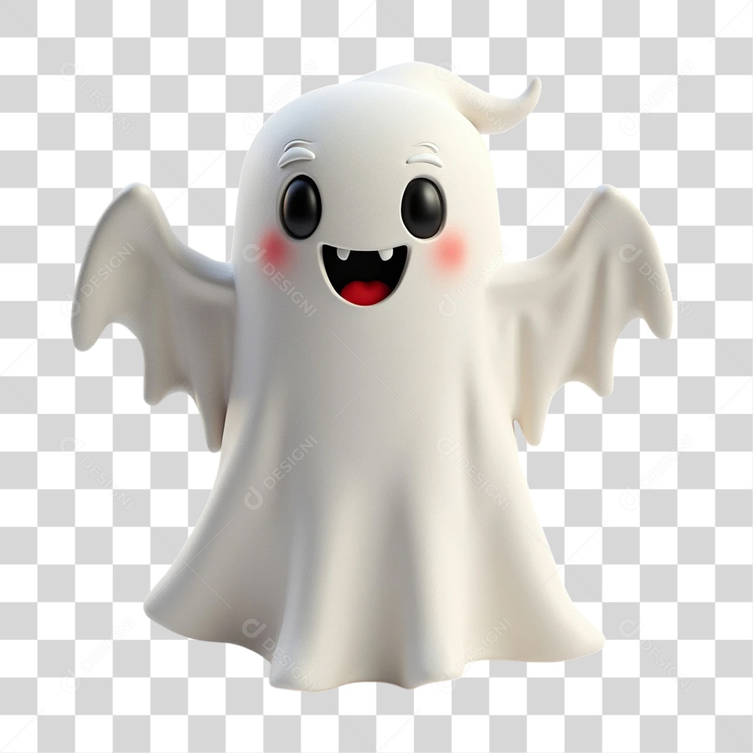 3D Element Halloween PNG Ghost Transparent