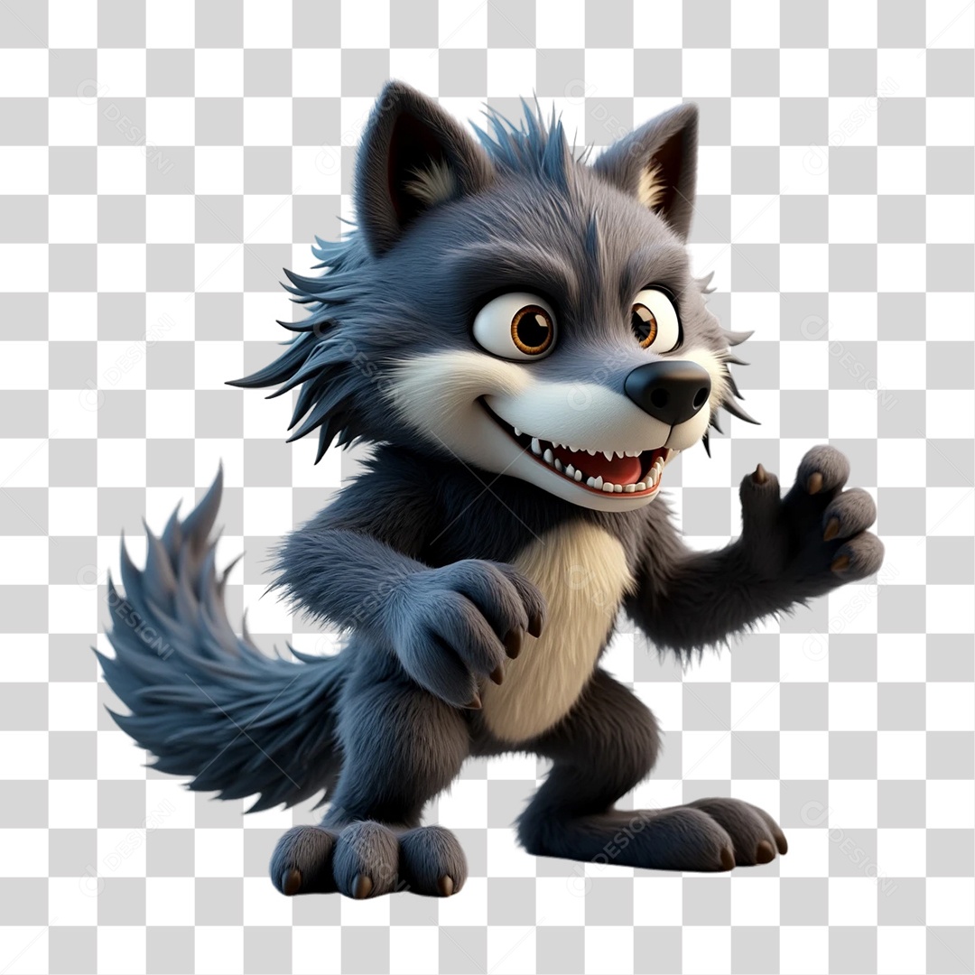 Elemento 3D Lobisomem do Halloween PNG Transparente