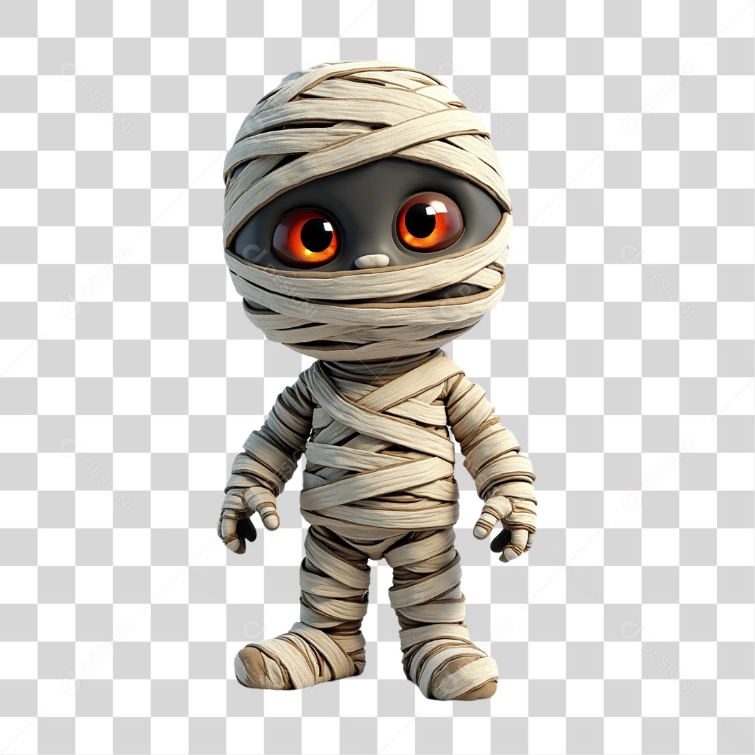 Elemento 3D Mumia do Halloween PNG Transparente