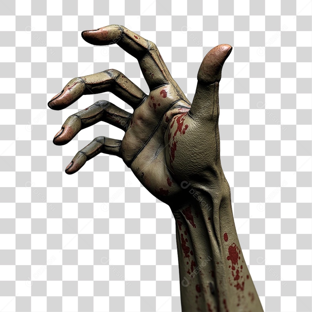 Elemento 3D Mão Dia das Bruxas Halloween PNG Transparente