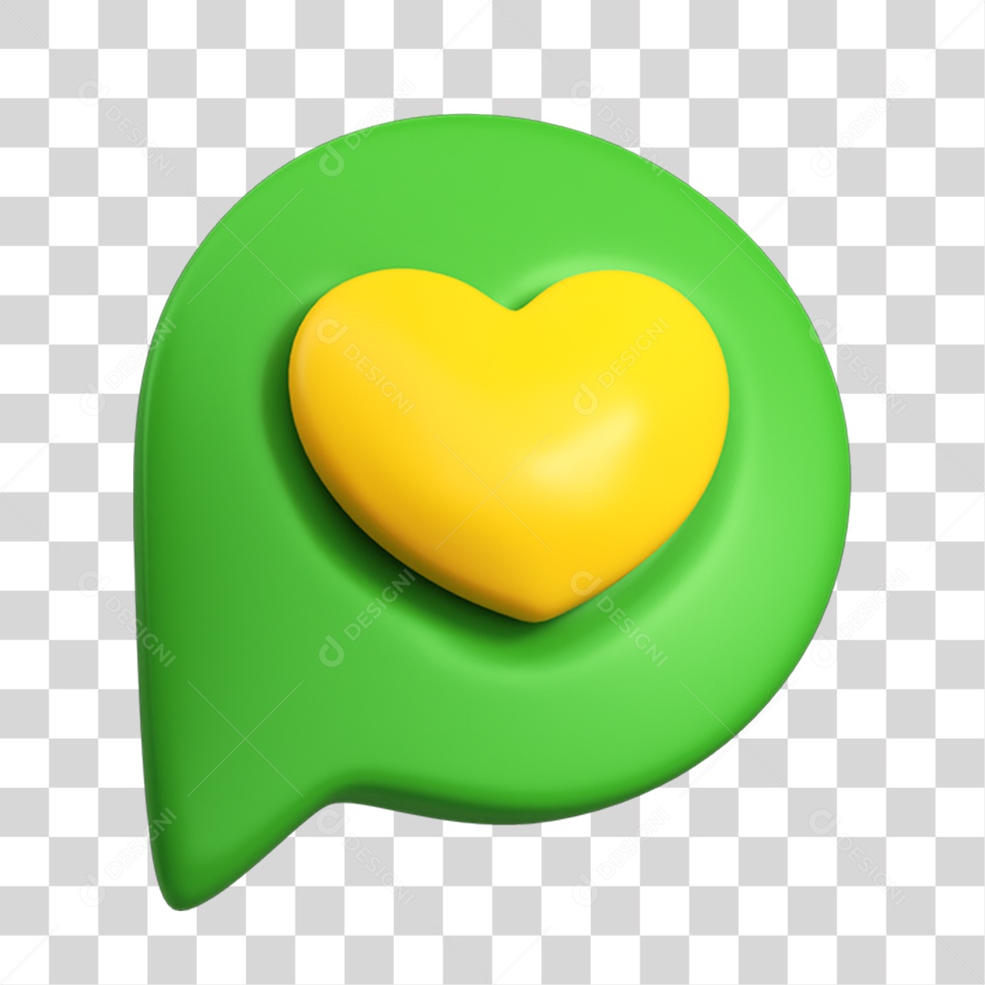 Elemento 3D Placa Coração PNG Transparente