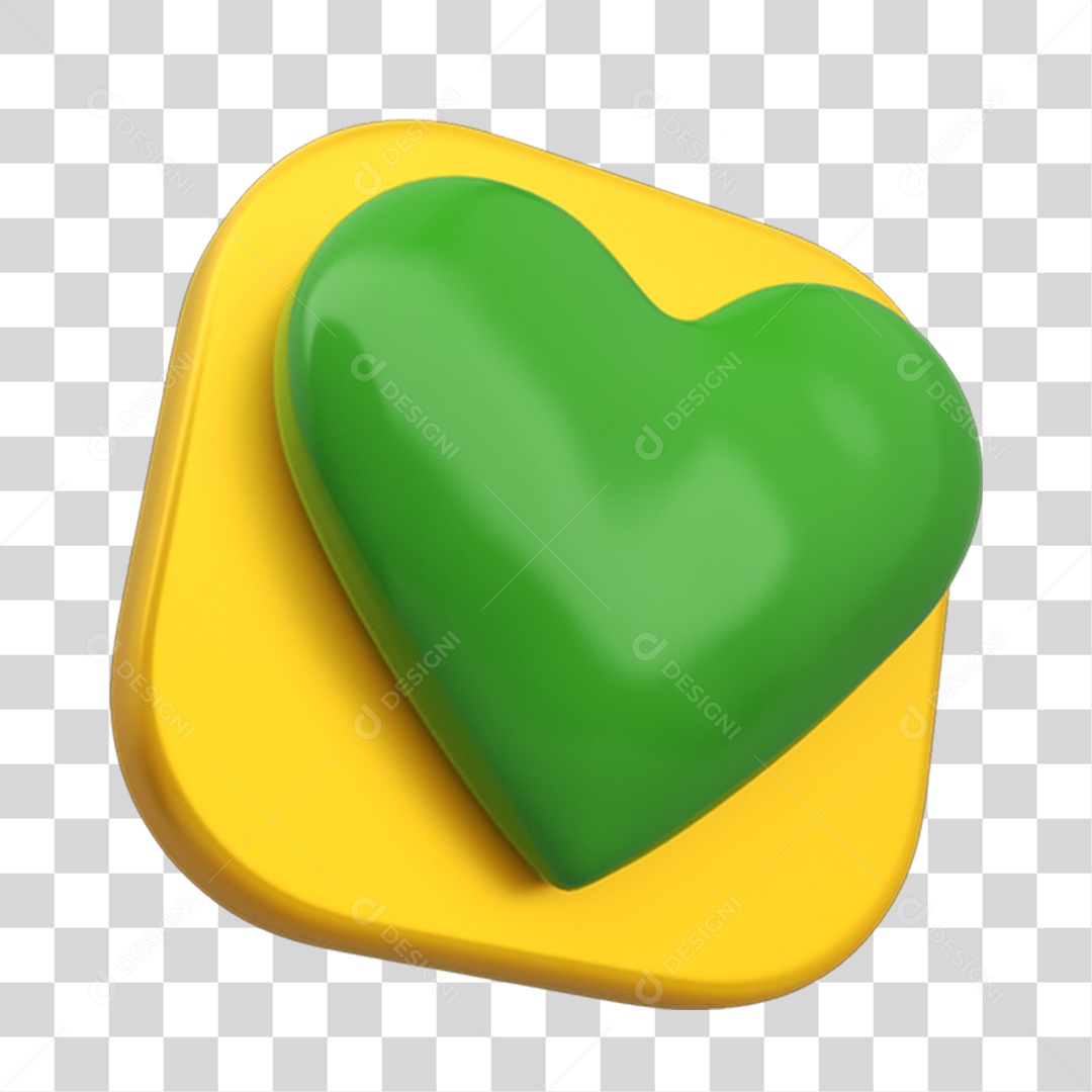 Elemento 3D Placa Coração PNG Transparente