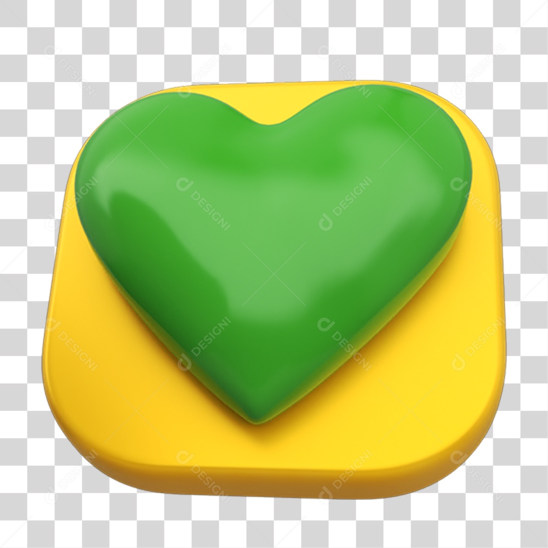 Elemento 3D Placa Coração PNG Transparente
