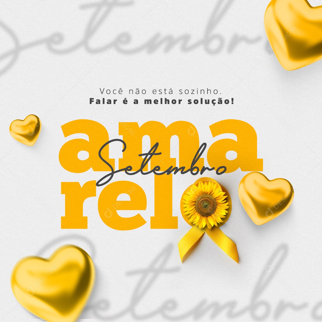 September Yellow Month Prevention of Social Suicide Media PSD Editable
