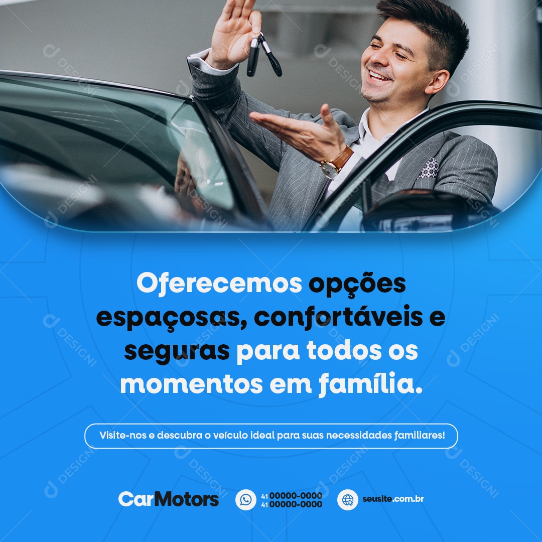 Concessionária Oferecemos Opções Espaçosas Confortáveis Social Media PSD Editável