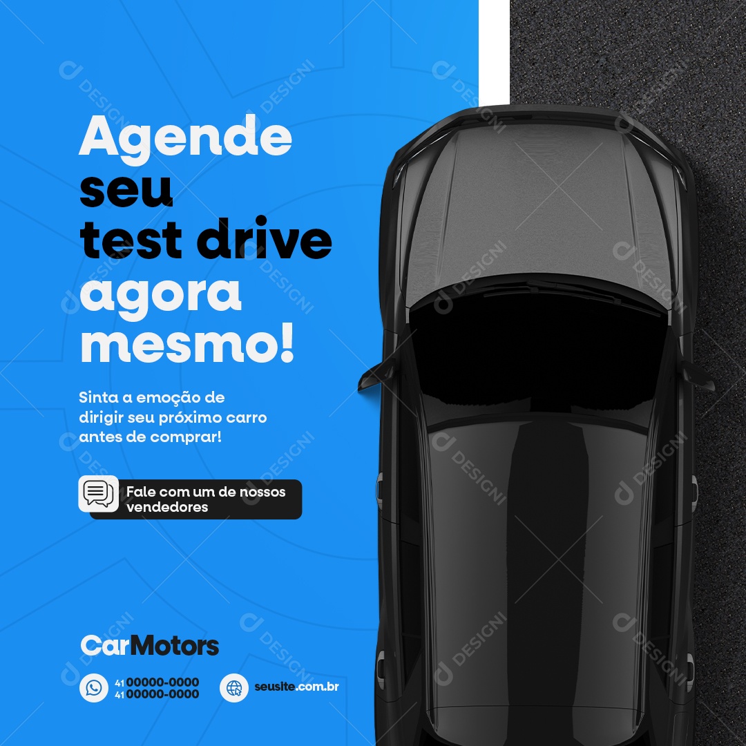 Concessionária Agende Seu Test Drive Social Media PSD Editável
