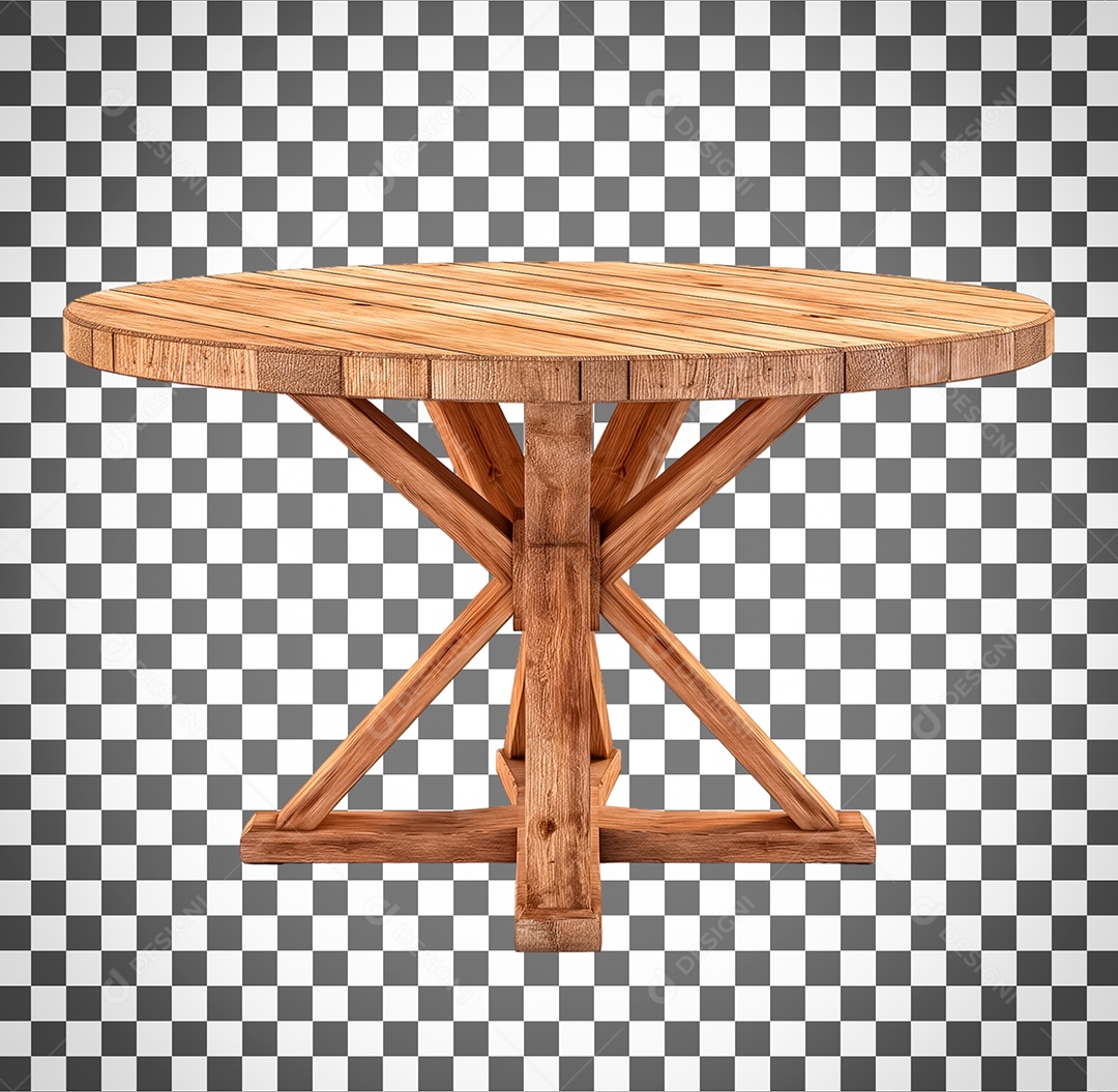 Mesa de Madeira Claro Elemento 3D Marron para Composição