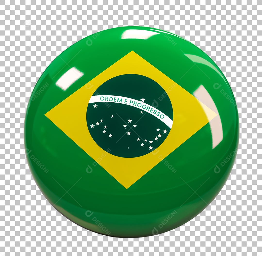 Circulo da Bandeira do Brasil Elemento 3D para Compoisção PSD