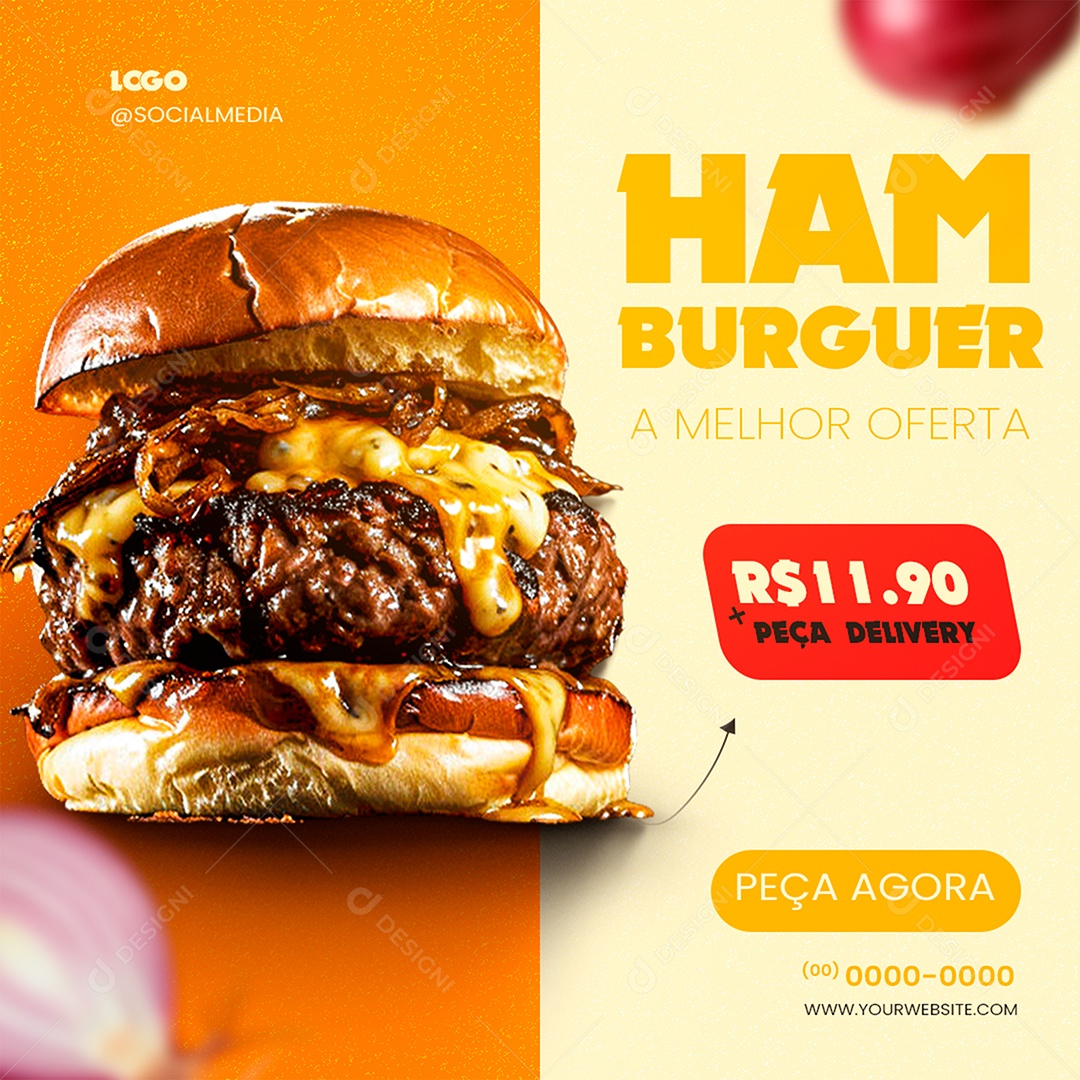 Hamburguer a Melhor Oferta Social Media PSD Editável