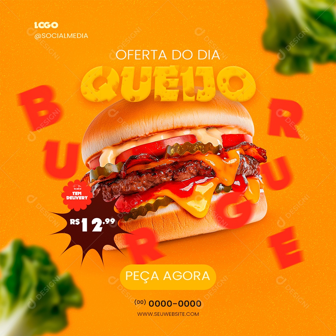 Oferta do Dia Queijo Peça Agora Social Media PSD Editável