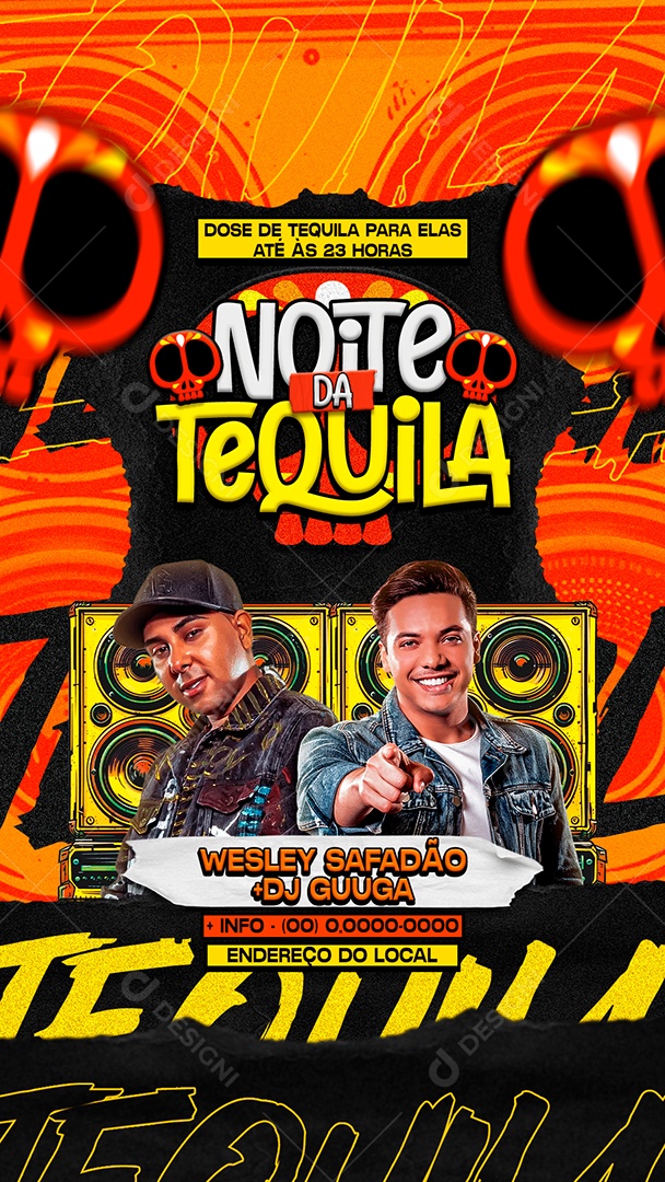 Story Flyer Noite da Tequila Social Media PSD Editável